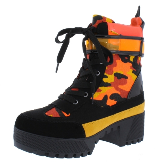Orange Camo Combat Boots-Last Size!! - Picture 2 of 4
